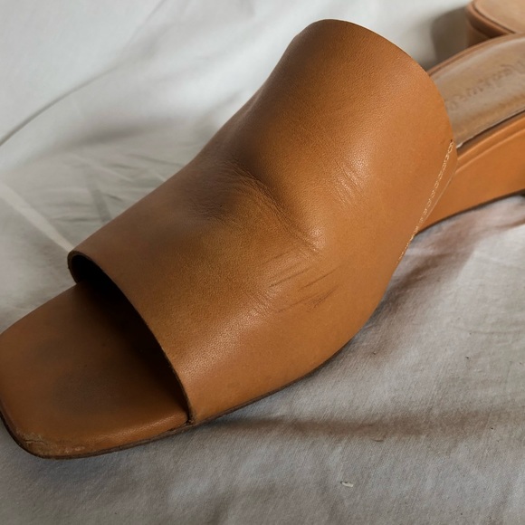 Madewell The Stacey Wedge Slide Sandal In Desert Camel size 7.5 Leather - Picture 4 of 9